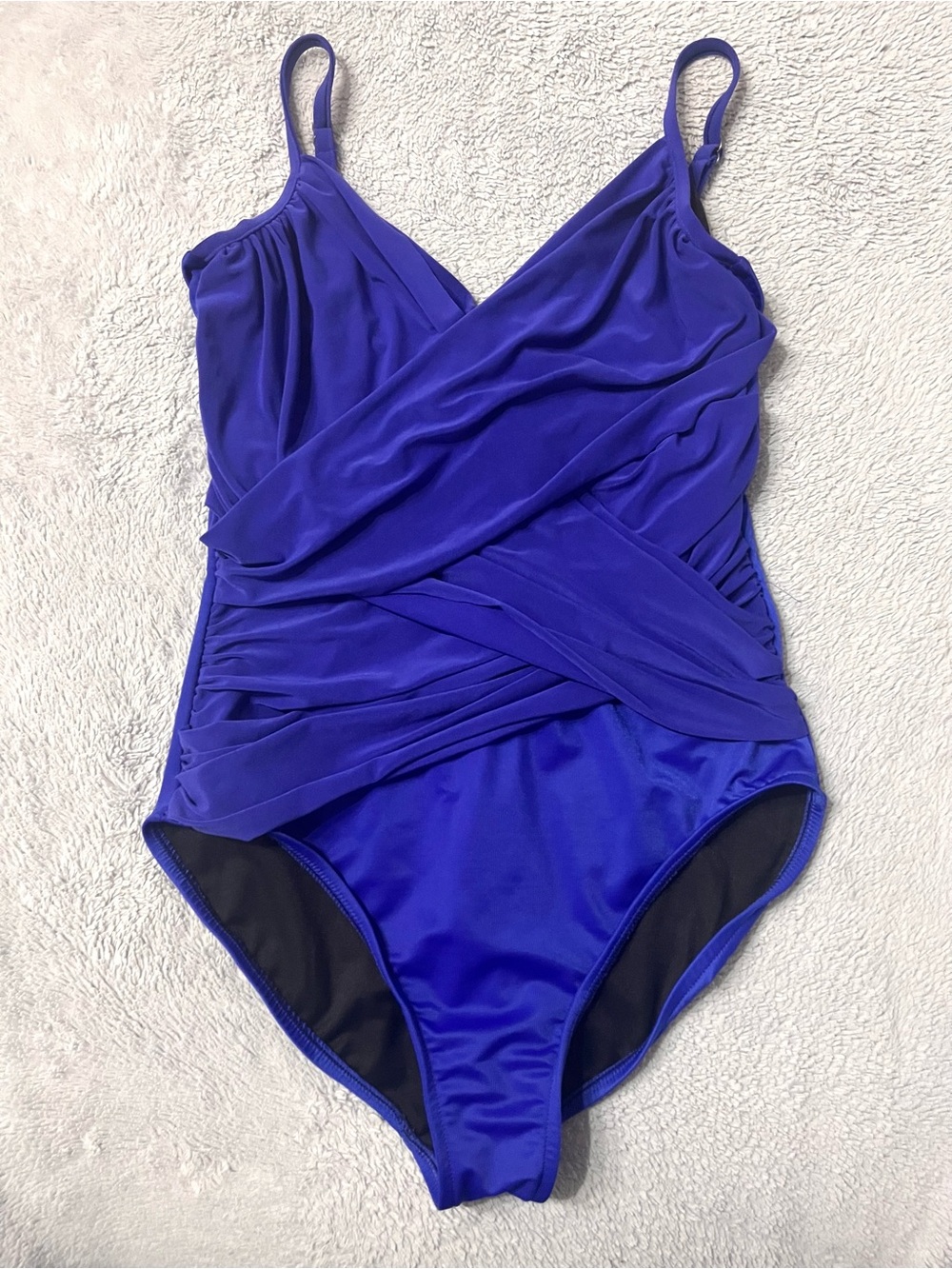 MAGICSUIT Blue/Purple One Piece Ruched Swimsuit Size 14
